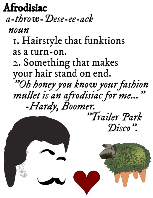 hairy mullet, eyebrows, and mustache in love with a classic chia pet