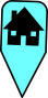 angular blue house page marker pointer