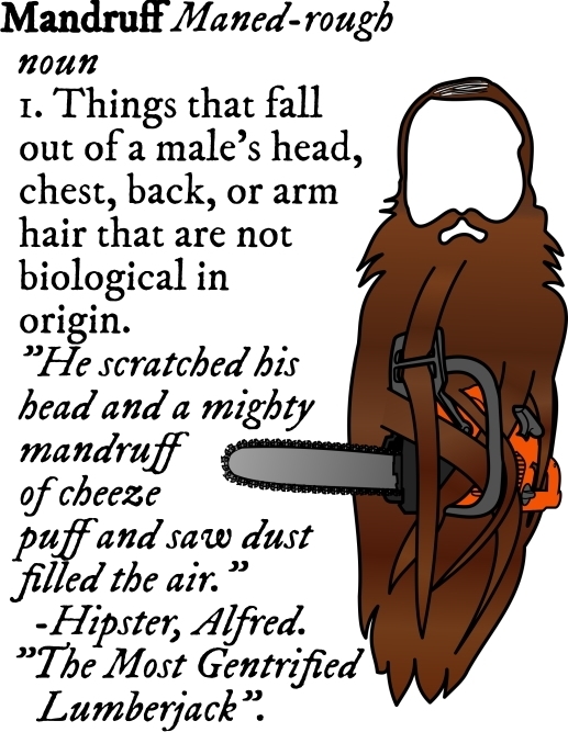balding head with chainsaw tangles in a long magnificent brown beard