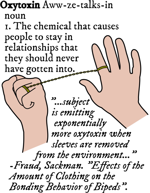 two hands chained together with wedding rings