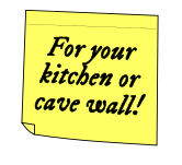 sticky note: 'For your kitchen or cave wall!'