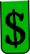 green dollar sign page marker tab