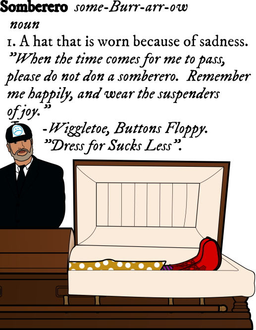 clown in coffin bottom open sad propeller beanie