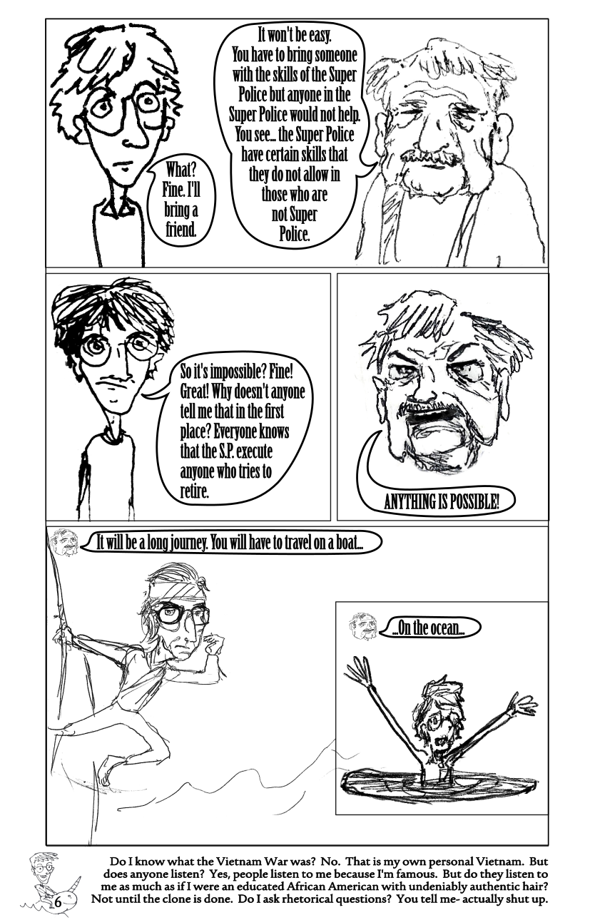 Zilla begins his journey over and in the ocean